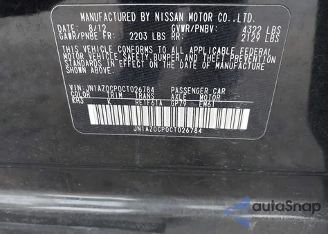 2012 Nissan Leaf Sl z USA, uszkodzony, nr VIN JN1AZ0CP0CT026784